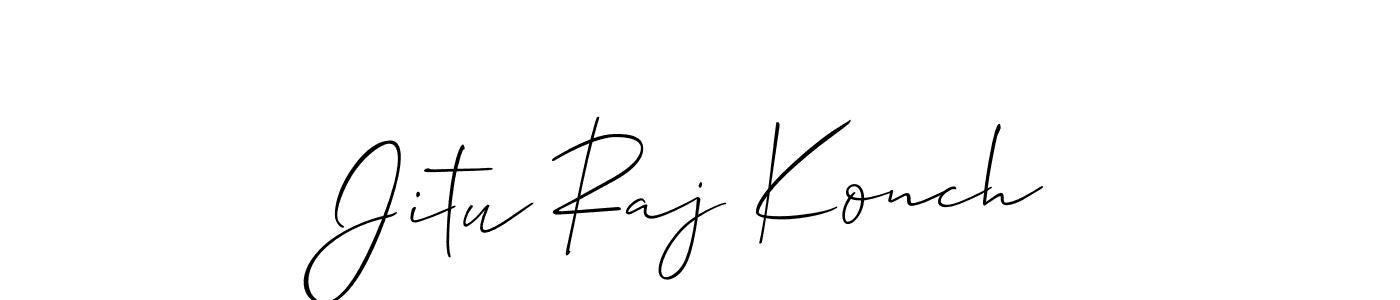 How to make Jitu Raj Konch name signature. Use Allison_Script style for creating short signs online. This is the latest handwritten sign. Jitu Raj Konch signature style 2 images and pictures png