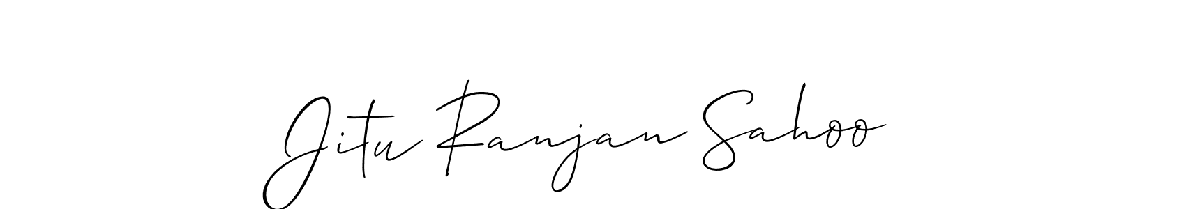 You should practise on your own different ways (Allison_Script) to write your name (Jitu Ranjan Sahoo) in signature. don't let someone else do it for you. Jitu Ranjan Sahoo signature style 2 images and pictures png