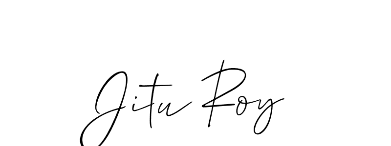 Create a beautiful signature design for name Jitu Roy. With this signature (Allison_Script) fonts, you can make a handwritten signature for free. Jitu Roy signature style 2 images and pictures png