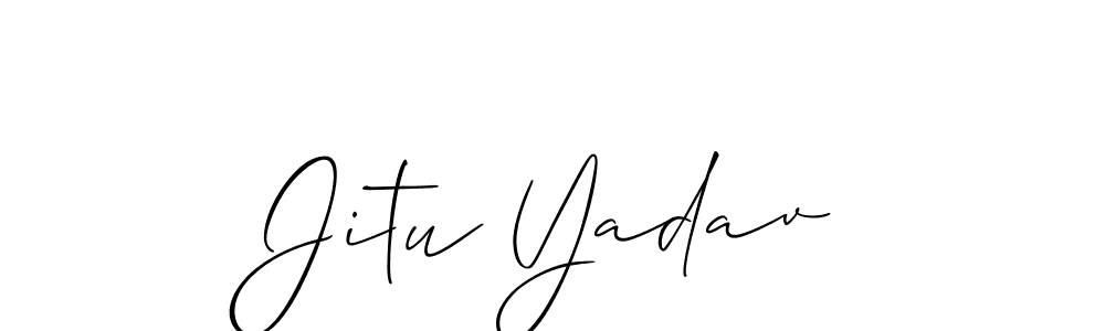 Create a beautiful signature design for name Jitu Yadav. With this signature (Allison_Script) fonts, you can make a handwritten signature for free. Jitu Yadav signature style 2 images and pictures png