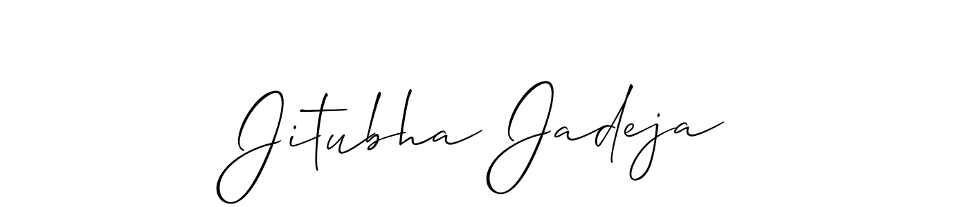 Make a beautiful signature design for name Jitubha Jadeja. With this signature (Allison_Script) style, you can create a handwritten signature for free. Jitubha Jadeja signature style 2 images and pictures png