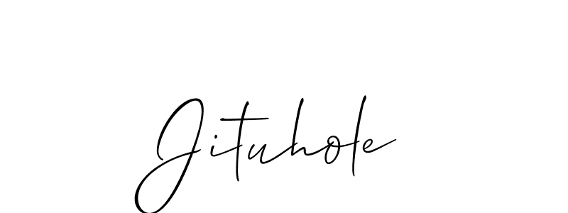 How to make Jituhole name signature. Use Allison_Script style for creating short signs online. This is the latest handwritten sign. Jituhole signature style 2 images and pictures png