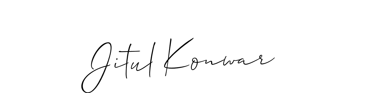 This is the best signature style for the Jitul Konwar name. Also you like these signature font (Allison_Script). Mix name signature. Jitul Konwar signature style 2 images and pictures png