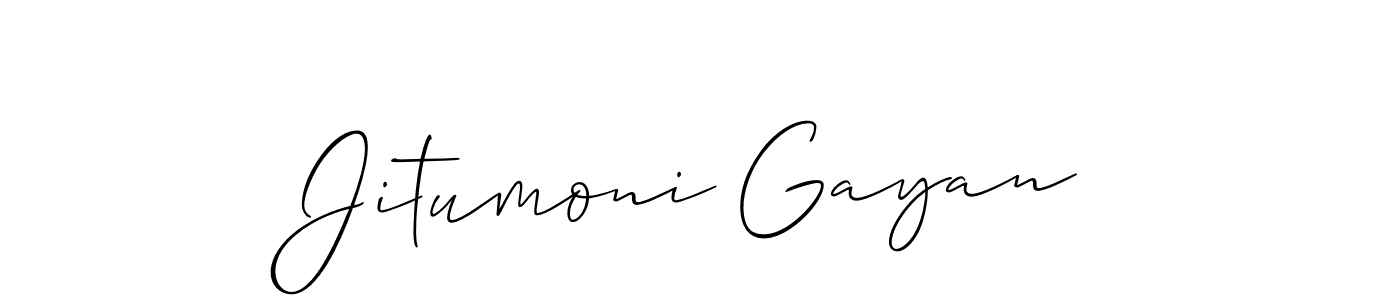 It looks lik you need a new signature style for name Jitumoni Gayan. Design unique handwritten (Allison_Script) signature with our free signature maker in just a few clicks. Jitumoni Gayan signature style 2 images and pictures png