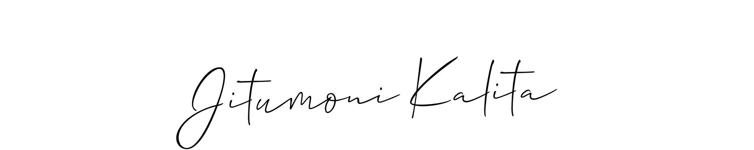 Allison_Script is a professional signature style that is perfect for those who want to add a touch of class to their signature. It is also a great choice for those who want to make their signature more unique. Get Jitumoni Kalita name to fancy signature for free. Jitumoni Kalita signature style 2 images and pictures png