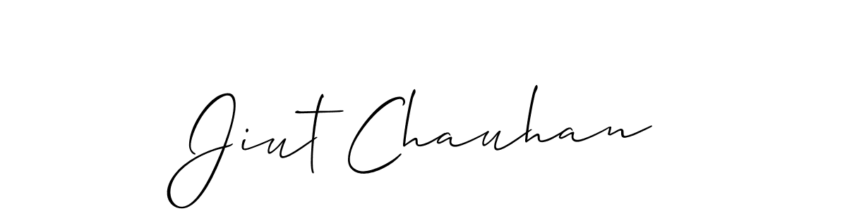Jiut Chauhan stylish signature style. Best Handwritten Sign (Allison_Script) for my name. Handwritten Signature Collection Ideas for my name Jiut Chauhan. Jiut Chauhan signature style 2 images and pictures png