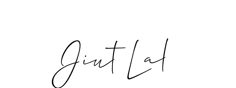 if you are searching for the best signature style for your name Jiut Lal. so please give up your signature search. here we have designed multiple signature styles  using Allison_Script. Jiut Lal signature style 2 images and pictures png