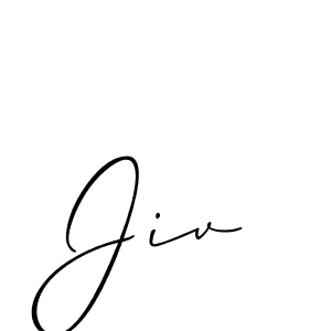 Make a beautiful signature design for name Jiv. With this signature (Allison_Script) style, you can create a handwritten signature for free. Jiv signature style 2 images and pictures png