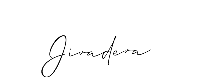 Use a signature maker to create a handwritten signature online. With this signature software, you can design (Allison_Script) your own signature for name Jivadeva. Jivadeva signature style 2 images and pictures png