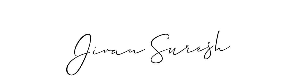 The best way (Allison_Script) to make a short signature is to pick only two or three words in your name. The name Jivan Suresh include a total of six letters. For converting this name. Jivan Suresh signature style 2 images and pictures png
