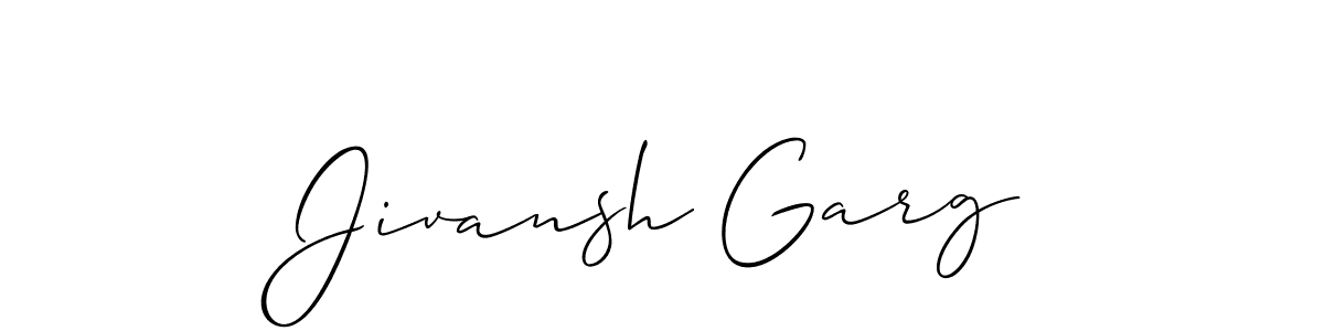 Allison_Script is a professional signature style that is perfect for those who want to add a touch of class to their signature. It is also a great choice for those who want to make their signature more unique. Get Jivansh Garg name to fancy signature for free. Jivansh Garg signature style 2 images and pictures png