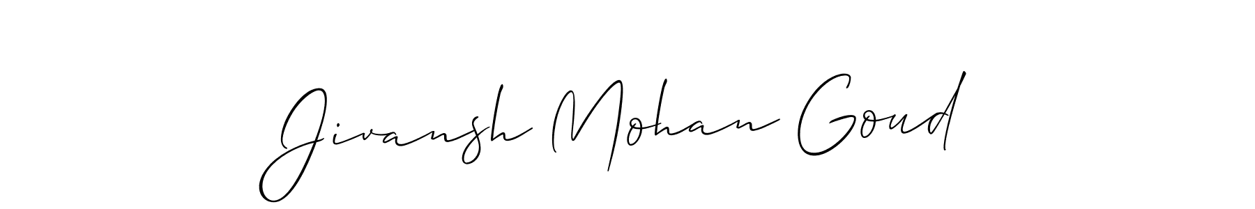 Create a beautiful signature design for name Jivansh Mohan Goud. With this signature (Allison_Script) fonts, you can make a handwritten signature for free. Jivansh Mohan Goud signature style 2 images and pictures png