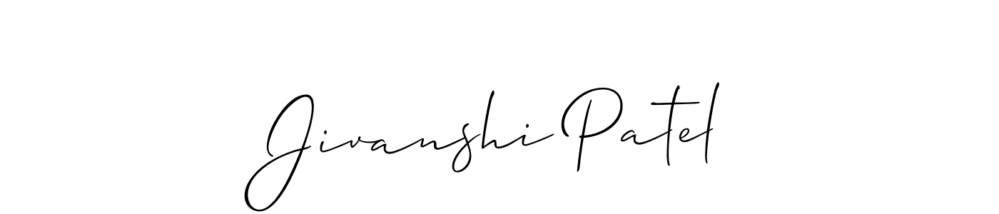 How to make Jivanshi Patel name signature. Use Allison_Script style for creating short signs online. This is the latest handwritten sign. Jivanshi Patel signature style 2 images and pictures png