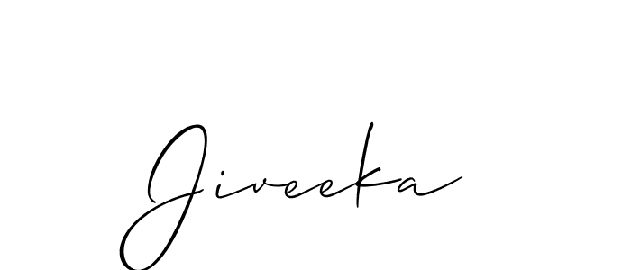 How to make Jiveeka name signature. Use Allison_Script style for creating short signs online. This is the latest handwritten sign. Jiveeka signature style 2 images and pictures png