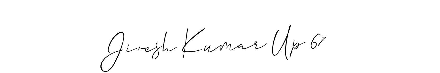 Also we have Jivesh Kumar Up 67 name is the best signature style. Create professional handwritten signature collection using Allison_Script autograph style. Jivesh Kumar Up 67 signature style 2 images and pictures png