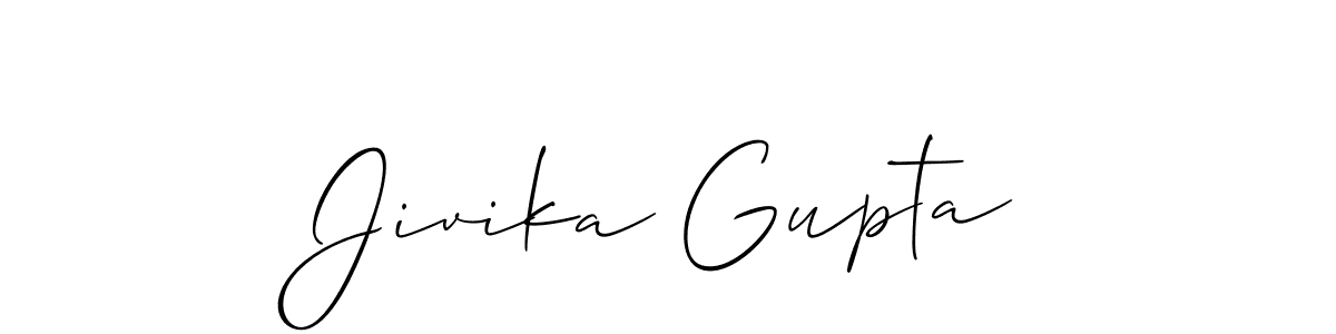 Use a signature maker to create a handwritten signature online. With this signature software, you can design (Allison_Script) your own signature for name Jivika Gupta. Jivika Gupta signature style 2 images and pictures png