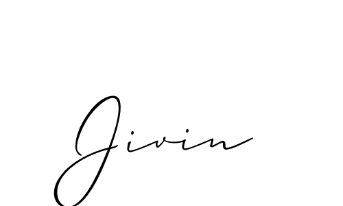 Use a signature maker to create a handwritten signature online. With this signature software, you can design (Allison_Script) your own signature for name Jivin. Jivin signature style 2 images and pictures png