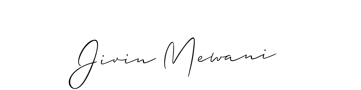 Also You can easily find your signature by using the search form. We will create Jivin Mewani name handwritten signature images for you free of cost using Allison_Script sign style. Jivin Mewani signature style 2 images and pictures png