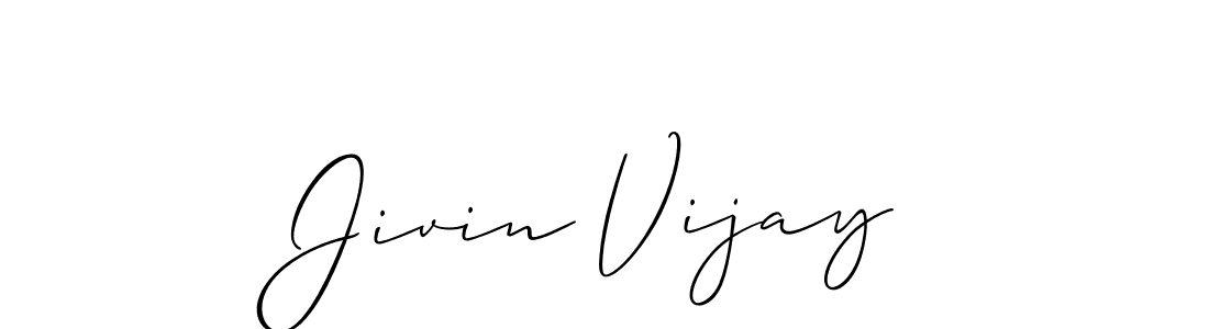 Use a signature maker to create a handwritten signature online. With this signature software, you can design (Allison_Script) your own signature for name Jivin Vijay. Jivin Vijay signature style 2 images and pictures png