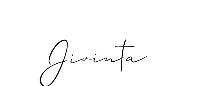 Make a beautiful signature design for name Jivinta. With this signature (Allison_Script) style, you can create a handwritten signature for free. Jivinta signature style 2 images and pictures png