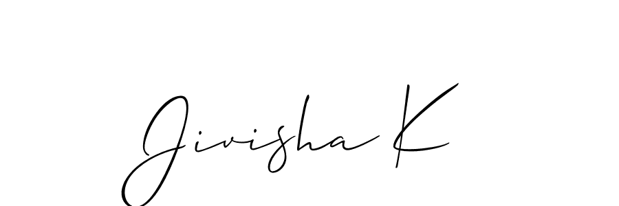 How to Draw Jivisha K signature style? Allison_Script is a latest design signature styles for name Jivisha K. Jivisha K signature style 2 images and pictures png