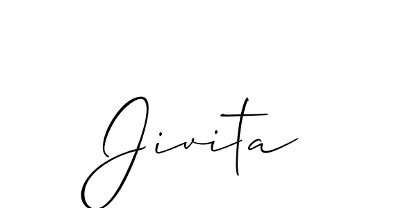 Similarly Allison_Script is the best handwritten signature design. Signature creator online .You can use it as an online autograph creator for name Jivita. Jivita signature style 2 images and pictures png