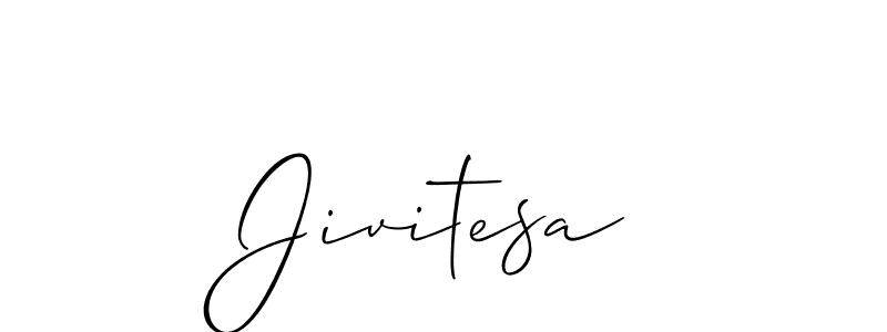 Use a signature maker to create a handwritten signature online. With this signature software, you can design (Allison_Script) your own signature for name Jivitesa. Jivitesa signature style 2 images and pictures png