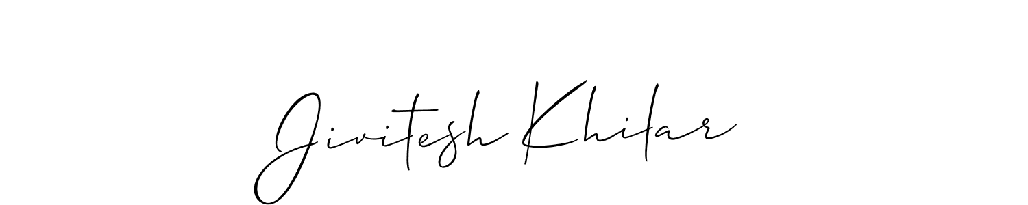 Also You can easily find your signature by using the search form. We will create Jivitesh Khilar name handwritten signature images for you free of cost using Allison_Script sign style. Jivitesh Khilar signature style 2 images and pictures png