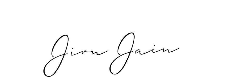 How to make Jivn Jain name signature. Use Allison_Script style for creating short signs online. This is the latest handwritten sign. Jivn Jain signature style 2 images and pictures png