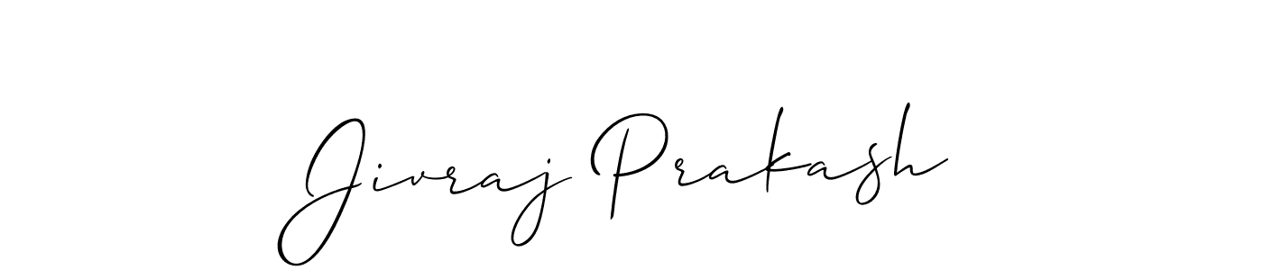 Allison_Script is a professional signature style that is perfect for those who want to add a touch of class to their signature. It is also a great choice for those who want to make their signature more unique. Get Jivraj Prakash name to fancy signature for free. Jivraj Prakash signature style 2 images and pictures png