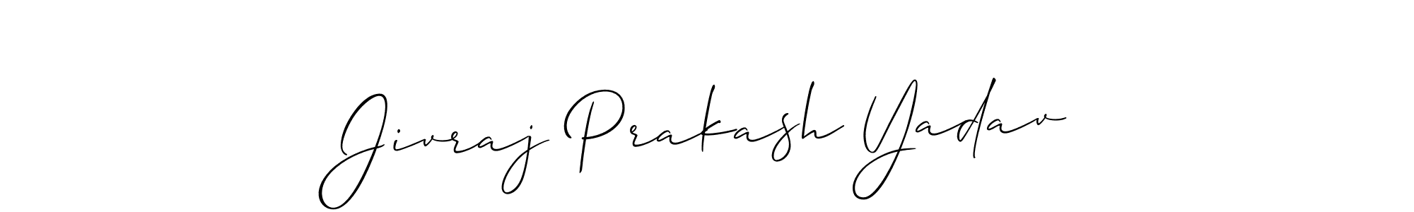 Make a short Jivraj Prakash Yadav signature style. Manage your documents anywhere anytime using Allison_Script. Create and add eSignatures, submit forms, share and send files easily. Jivraj Prakash Yadav signature style 2 images and pictures png