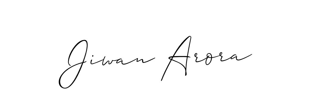 Allison_Script is a professional signature style that is perfect for those who want to add a touch of class to their signature. It is also a great choice for those who want to make their signature more unique. Get Jiwan Arora name to fancy signature for free. Jiwan Arora signature style 2 images and pictures png