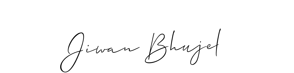 You should practise on your own different ways (Allison_Script) to write your name (Jiwan Bhujel) in signature. don't let someone else do it for you. Jiwan Bhujel signature style 2 images and pictures png