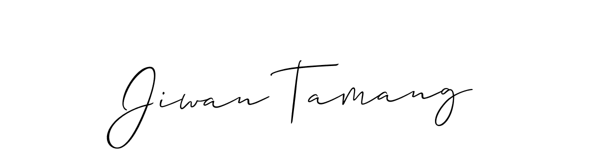 How to make Jiwan Tamang signature? Allison_Script is a professional autograph style. Create handwritten signature for Jiwan Tamang name. Jiwan Tamang signature style 2 images and pictures png