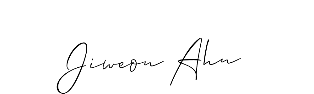 if you are searching for the best signature style for your name Jiweon Ahn. so please give up your signature search. here we have designed multiple signature styles  using Allison_Script. Jiweon Ahn signature style 2 images and pictures png