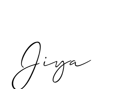 Use a signature maker to create a handwritten signature online. With this signature software, you can design (Allison_Script) your own signature for name Jiya. Jiya signature style 2 images and pictures png