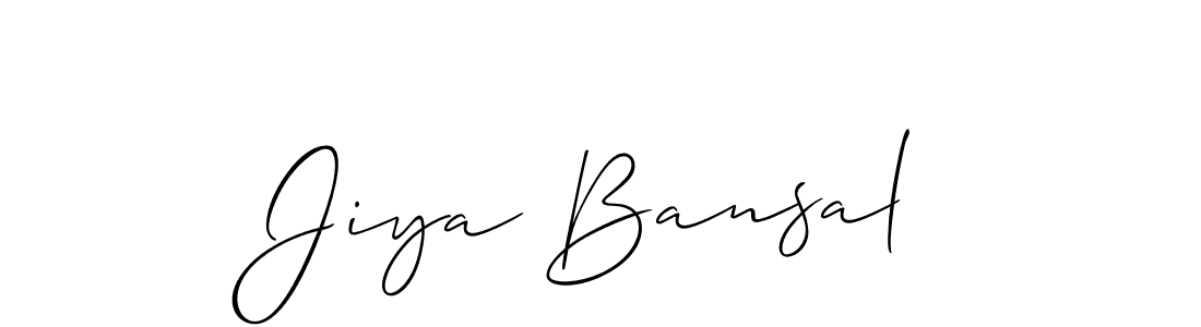 Create a beautiful signature design for name Jiya Bansal. With this signature (Allison_Script) fonts, you can make a handwritten signature for free. Jiya Bansal signature style 2 images and pictures png