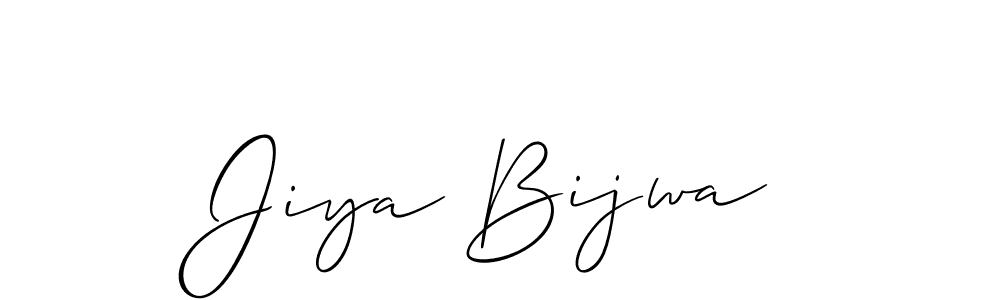 It looks lik you need a new signature style for name Jiya Bijwa. Design unique handwritten (Allison_Script) signature with our free signature maker in just a few clicks. Jiya Bijwa signature style 2 images and pictures png