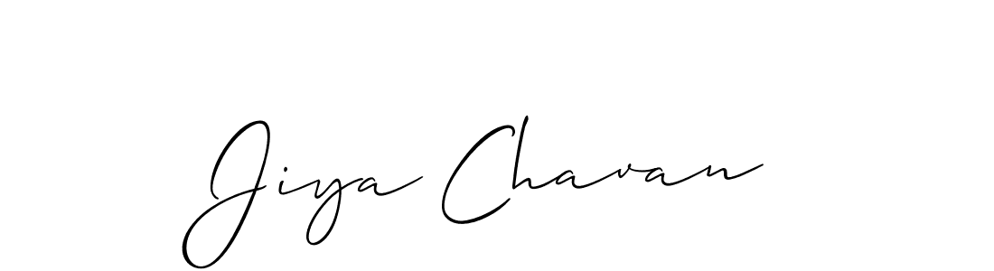 Use a signature maker to create a handwritten signature online. With this signature software, you can design (Allison_Script) your own signature for name Jiya Chavan. Jiya Chavan signature style 2 images and pictures png