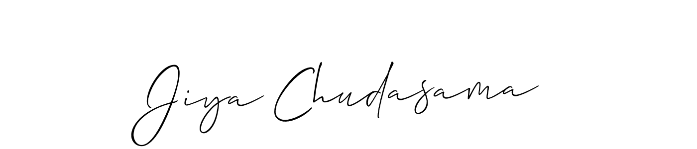 if you are searching for the best signature style for your name Jiya Chudasama. so please give up your signature search. here we have designed multiple signature styles  using Allison_Script. Jiya Chudasama signature style 2 images and pictures png