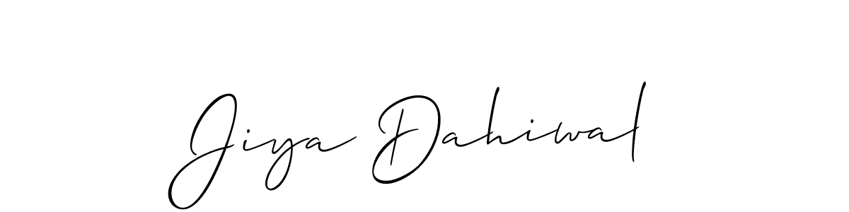 How to make Jiya Dahiwal signature? Allison_Script is a professional autograph style. Create handwritten signature for Jiya Dahiwal name. Jiya Dahiwal signature style 2 images and pictures png