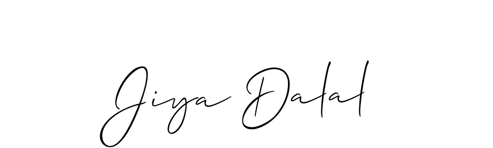 Also You can easily find your signature by using the search form. We will create Jiya Dalal name handwritten signature images for you free of cost using Allison_Script sign style. Jiya Dalal signature style 2 images and pictures png