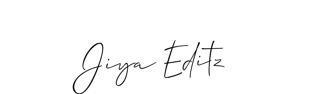 Create a beautiful signature design for name Jiya Editz. With this signature (Allison_Script) fonts, you can make a handwritten signature for free. Jiya Editz signature style 2 images and pictures png