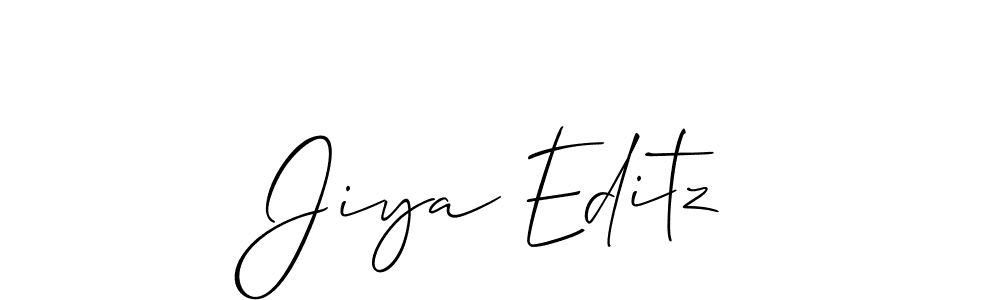 Create a beautiful signature design for name Jiya Editz. With this signature (Allison_Script) fonts, you can make a handwritten signature for free. Jiya Editz signature style 2 images and pictures png