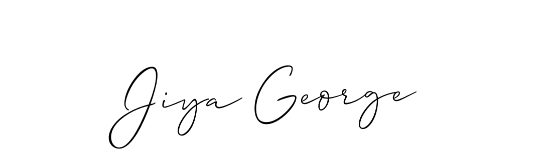 Allison_Script is a professional signature style that is perfect for those who want to add a touch of class to their signature. It is also a great choice for those who want to make their signature more unique. Get Jiya George name to fancy signature for free. Jiya George signature style 2 images and pictures png