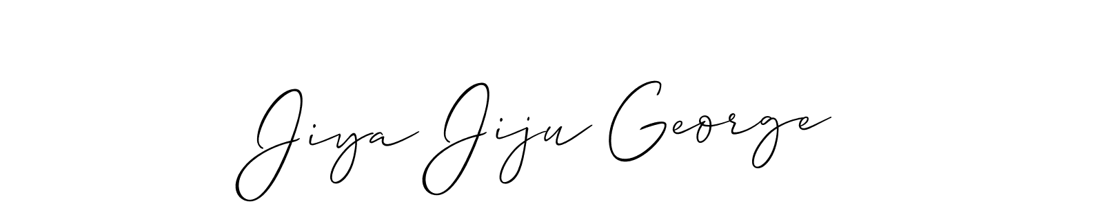 Make a short Jiya Jiju George signature style. Manage your documents anywhere anytime using Allison_Script. Create and add eSignatures, submit forms, share and send files easily. Jiya Jiju George signature style 2 images and pictures png