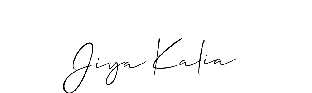 How to make Jiya Kalia name signature. Use Allison_Script style for creating short signs online. This is the latest handwritten sign. Jiya Kalia signature style 2 images and pictures png