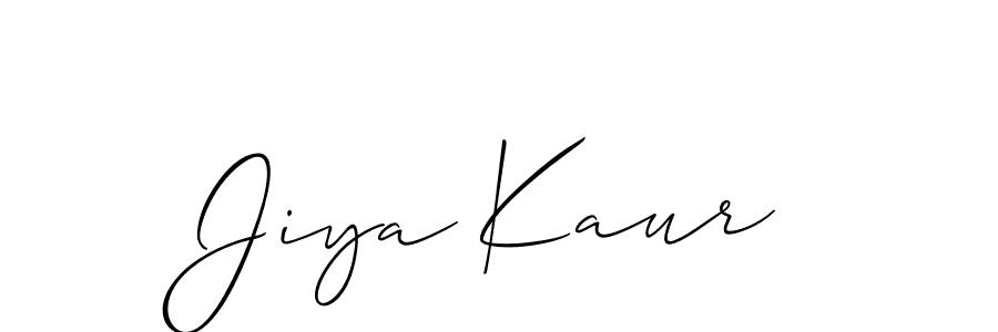 How to make Jiya Kaur name signature. Use Allison_Script style for creating short signs online. This is the latest handwritten sign. Jiya Kaur signature style 2 images and pictures png