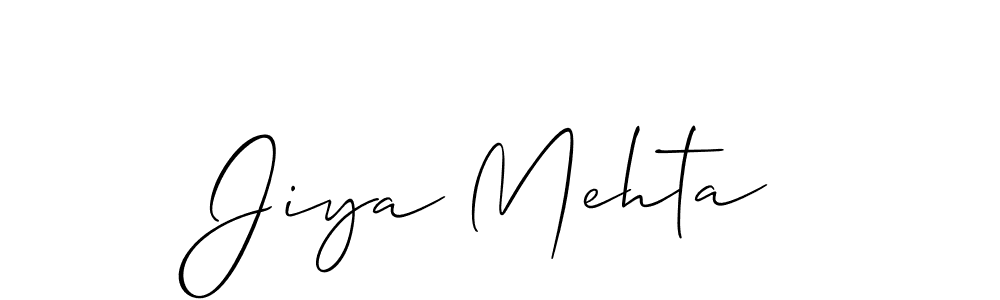 Make a short Jiya Mehta signature style. Manage your documents anywhere anytime using Allison_Script. Create and add eSignatures, submit forms, share and send files easily. Jiya Mehta signature style 2 images and pictures png