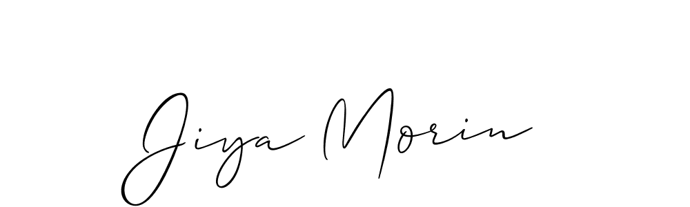 This is the best signature style for the Jiya Morin name. Also you like these signature font (Allison_Script). Mix name signature. Jiya Morin signature style 2 images and pictures png